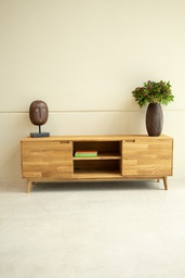 NordicStory Mueble de TV de madera maciza de roble &quot;Escandi&quot; 150/180 x 39 x 54 cm.