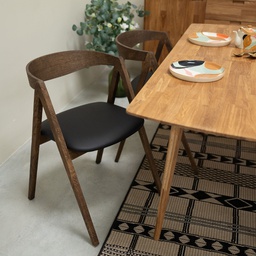 VESKOR Pack de Sillas de Comedor Madera maciza Roble Oscuro Oscar, Tapizado