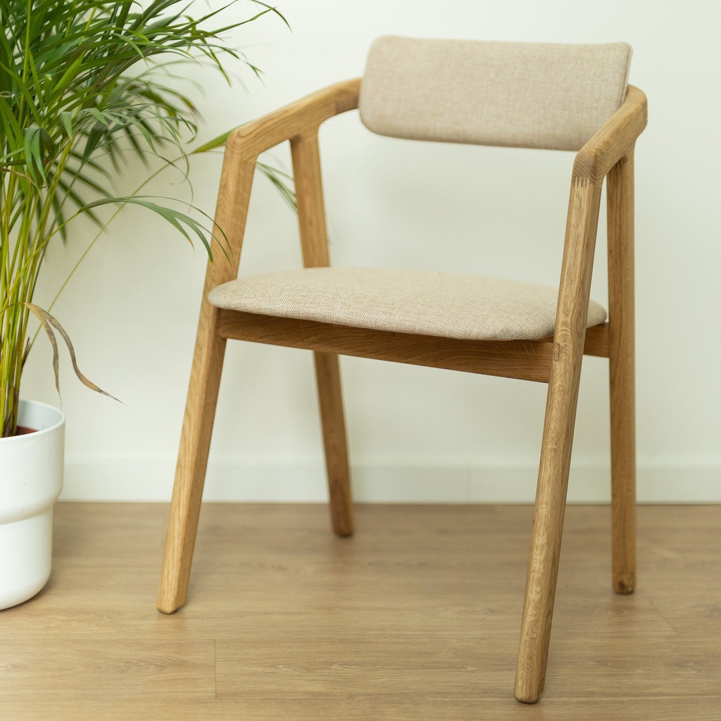 VESKOR Pack de Sillas de Comedor Soho, Estructura de Madera Maciza de Roble, Tapizado en Color